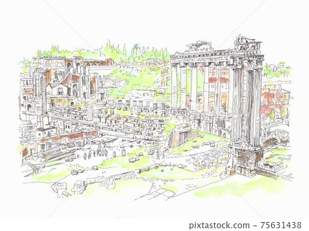 World heritage cityscape, Rome, Roman Forum World heritage cityscape, Rome, Roman Forum 75631438