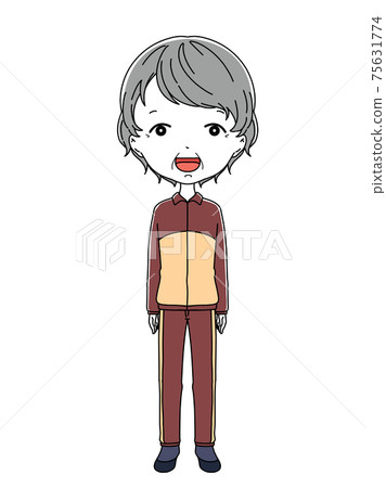 Illustration of the whole body of grandma in a jersey Illustration of the whole body of grandma in a jersey 75631774