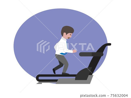 Businessmen who have never exercised He is doing it for himself By starting to run on a treadmill for good health Flat style cartoon illustration vector Businessmen who have never exercised He is doing it for himself By starting to run on a treadmill for good health Flat style cartoon illustration vector 75632004