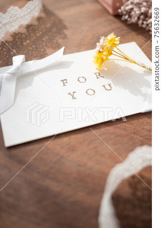 留言卡FOR YOU乾花絲帶 75632669