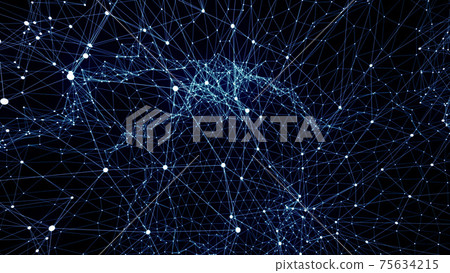 Blue network image Blue network image 75634215