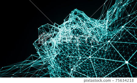 Blue network image Blue network image 75634218