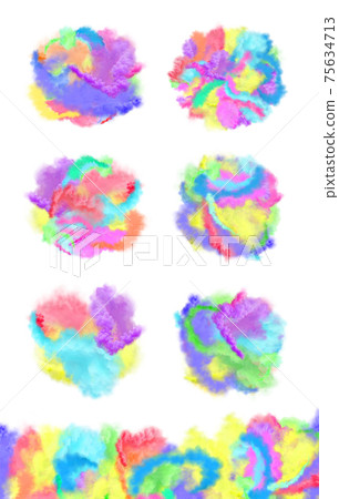 Smoke isolated on white background. Abstract multicolor smoke elements for design Smoke isolated on white background. Abstract multicolor smoke elements for design 75634713