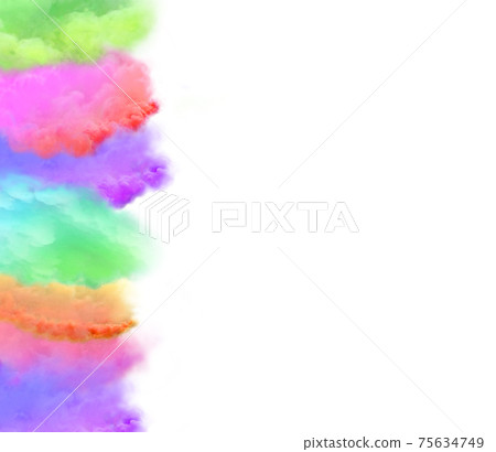 Colorful mixed with a variety of colors smoke like clouds. Cloud of smoke background. Empty copy space Colorful mixed with a variety of colors smoke like clouds. Cloud of smoke background. Empty copy space 75634749