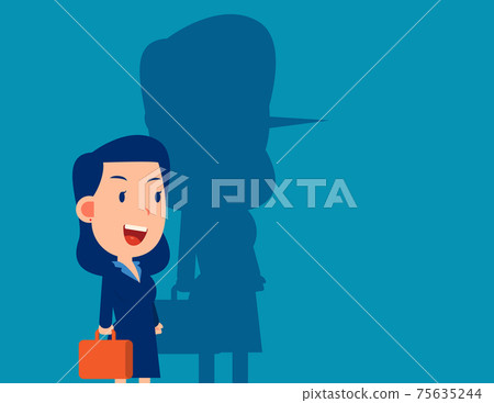 Long nose of business person. A person lying 75635244
