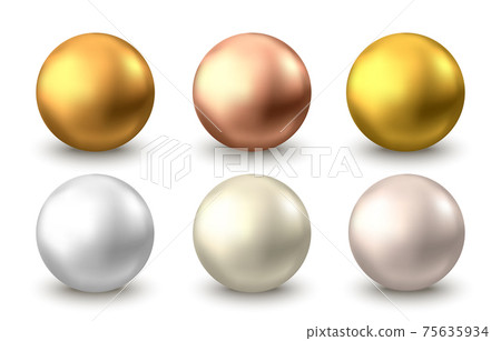 Gold sphere or oil bubble isolated on white background. Gold sphere or oil bubble isolated on white background. 75635934