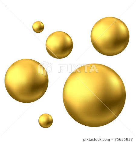 Gold sphere or oil bubble isolated on white background. 75635937