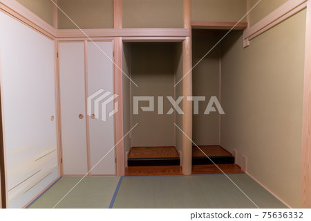 Japanese-style room in a new house, squeezing pillars, floor pillars 75636332