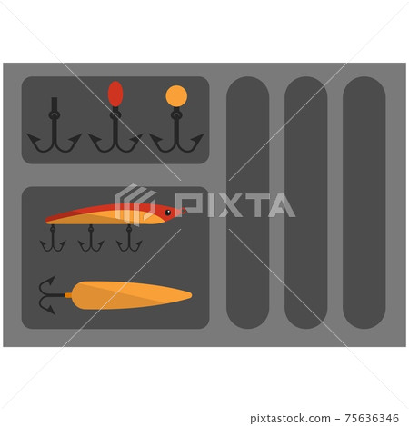 Bait vector fish lure with hook isolated on white Bait vector fish lure with hook isolated on white 75636346