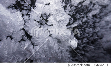 Macro photography of ice growths in a cave Macro photography of ice growths in a cave 75636491