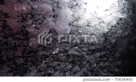 Macro photography of ice growths in a cave 75636493