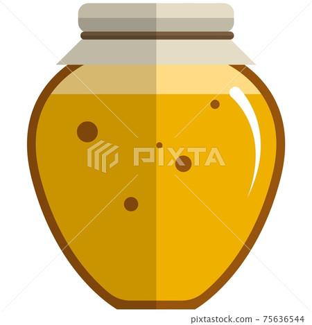 Honey jar vector glass pot illustration isolated on white Honey jar vector glass pot illustration isolated on white 75636544