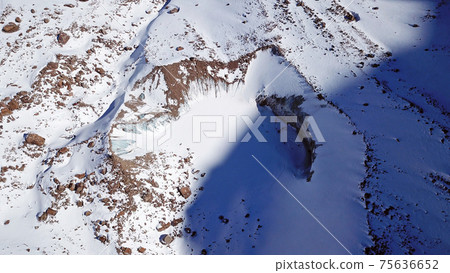 A huge wall of ice. Glacier in the mountains. A huge wall of ice. Glacier in the mountains. 75636652