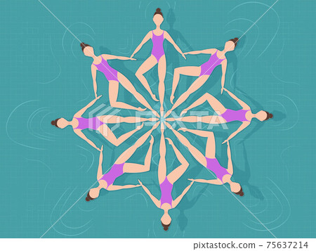 Synchronized swimming. Vector 75637214