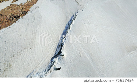 Huge cracks in the glacier at the top of the peak Huge cracks in the glacier at the top of the peak 75637484