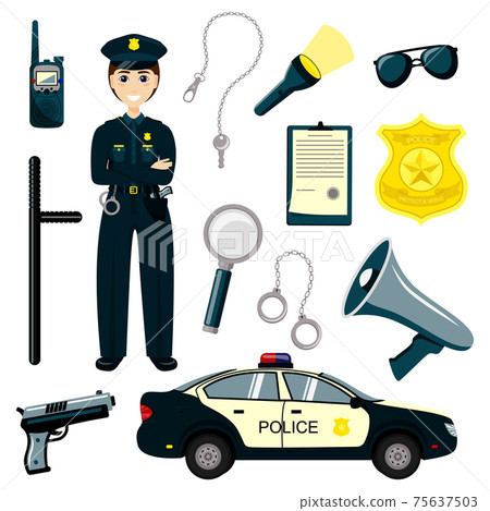 Cartoon police kids - Stock Illustration [75637503] - PIXTA
