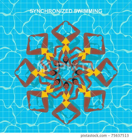 Synchronized swim. Vector 75637513