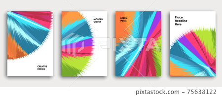 Multi-colored book cover page design, creative abstract background. 75638122