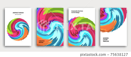 Multi-colored book cover page design, creative abstract background. 75638127