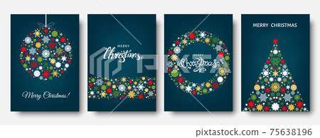 Christmas tree, ball, xmas elements and decorations. 75638196