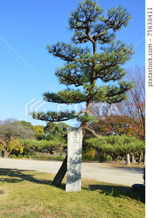 A stone monument of the clan's secret monument "What is held according to the royal order" (Nagoya Castle / Ninomaru Garden / Nagoya City, Aichi Prefecture) 75638411
