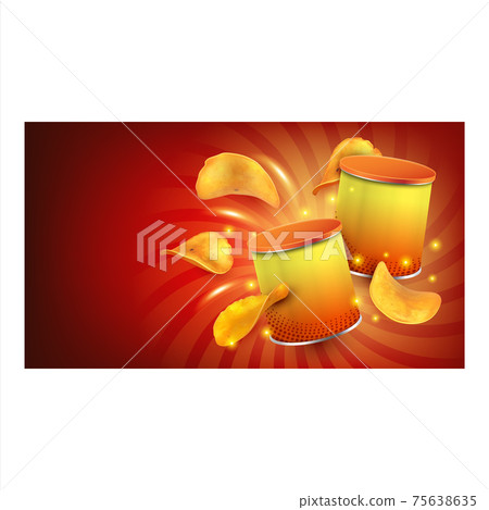 Potato Chips Creative Promotional Banner Vector Illustration 75638635