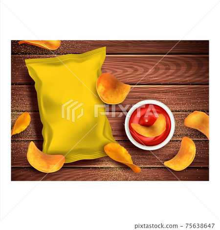 Onion Chips Creative Promotional Poster Vector Illustration Onion Chips Creative Promotional Poster Vector Illustration 75638647
