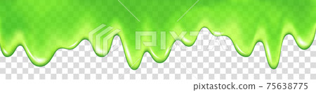 Green slime drip isolated on transparent background. 75638775