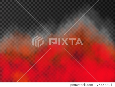 White smoke and red fire isolated on transparent background. White smoke and red fire isolated on transparent background. 75638801