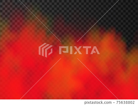 Red smoke and fire isolated on transparent background. Red smoke and fire isolated on transparent background. 75638802