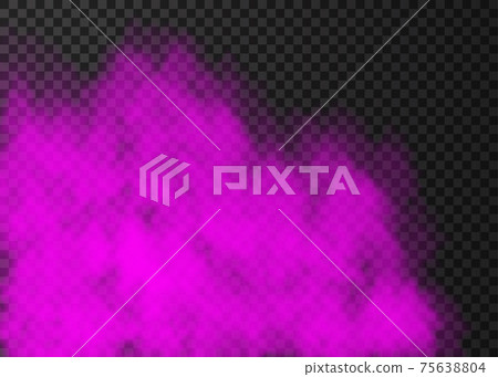 Violet smoke or fog isolated on transparent background. Violet smoke or fog isolated on transparent background. 75638804