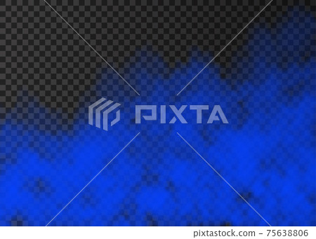 Blue smoke or fog isolated on transparent background. Blue smoke or fog isolated on transparent background. 75638806