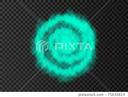 Green smoke circle or fog track isolated on transparent background. Green smoke circle or fog track isolated on transparent background. 75638814