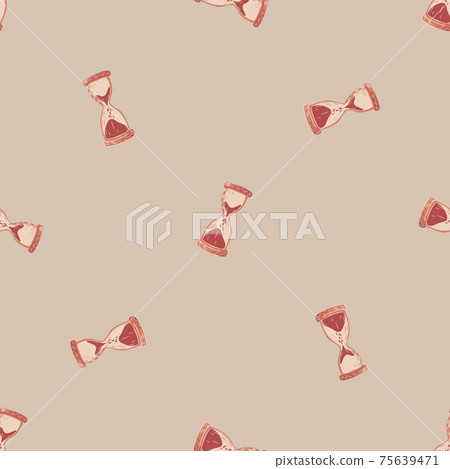 Seamless time pattern with hourglass clock... - Stock Illustration ...