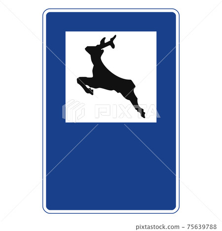 Rectangular traffic signal in blue and white, isolated on white background. National Park Rectangular traffic signal in blue and white, isolated on white background. National Park 75639788