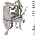 Japanese-style boy riding a horse 75641368