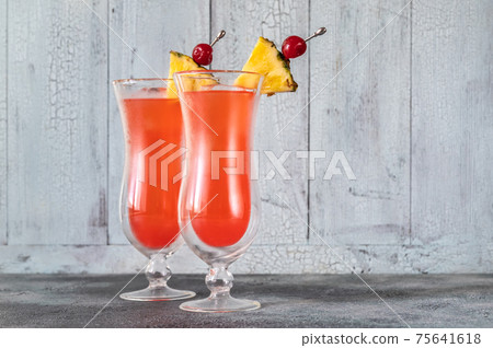 Two glasses of Singapore Sling Two glasses of Singapore Sling 75641618