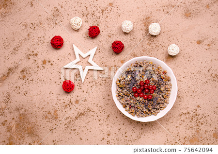 Traditional Slavic holiday dish. Traditional Christmas dish kutya 75642094