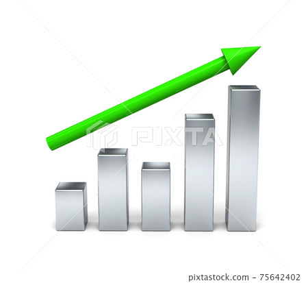 3D chart, graph, diagram. Concept growth. 75642402