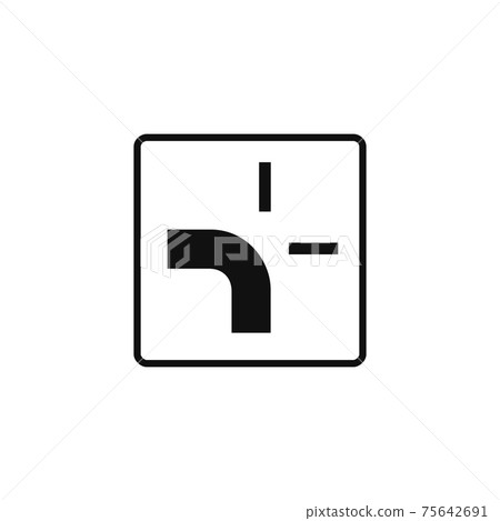 Square complementary panel in black and white, isolated on white background. Itinerary with priority Square complementary panel in black and white, isolated on white background. Itinerary with priority 75642691