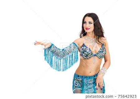 Dancer swinging her hand isolated on white background Dancer swinging her hand isolated on white background 75642923