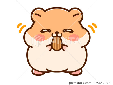 Illustration material of eating hamster 75642972