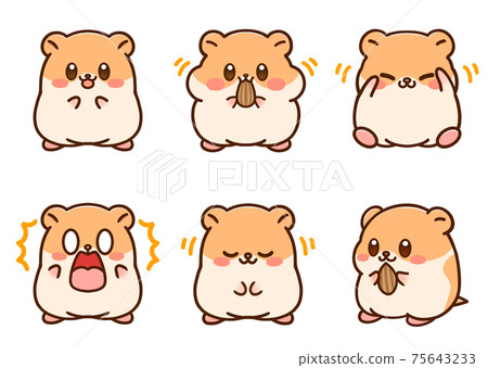 Hamster poses various illustration material set Hamster poses various illustration material set 75643233