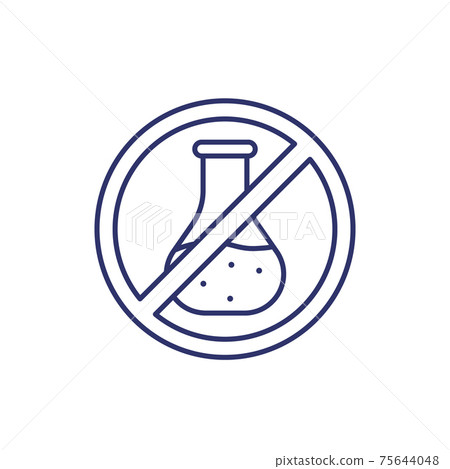 Chemical free line icon, vector 75644048