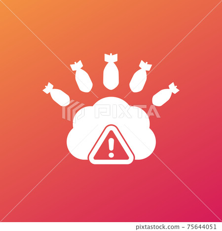 Hosting under DDoS Attack icon, vector art 75644051