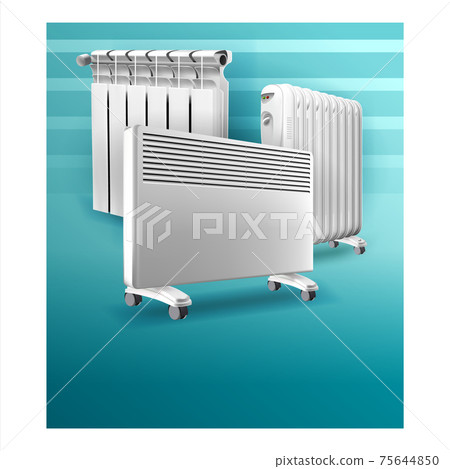 Heaters Domestic Equipment Promo Poster Vector Illustration Heaters Domestic Equipment Promo Poster Vector Illustration 75644850