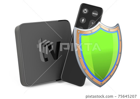 Digital media player with shield, 3D rendering 75645207