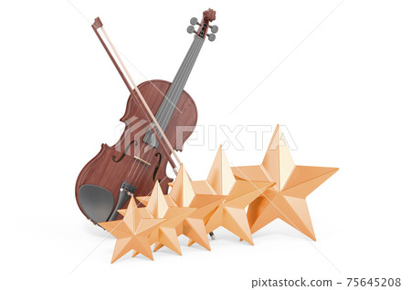 Customer rating of violin. 3D rendering 75645208