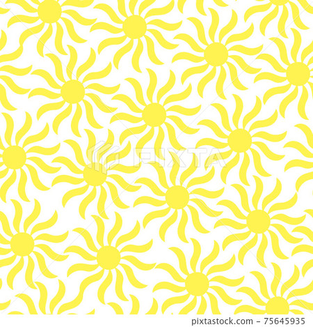 Simple sun seamless pattern vector illustration, cute summer ornament for making textile, fabrics, decor, summer and holiday design for children 75645935