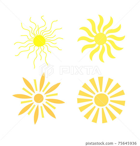 Simple yellow sun set vector illustration, cute summer image for making cards, decor, summer and holiday design for children Simple yellow sun set vector illustration, cute summer image for making cards, decor, summer and holiday design for children 75645936